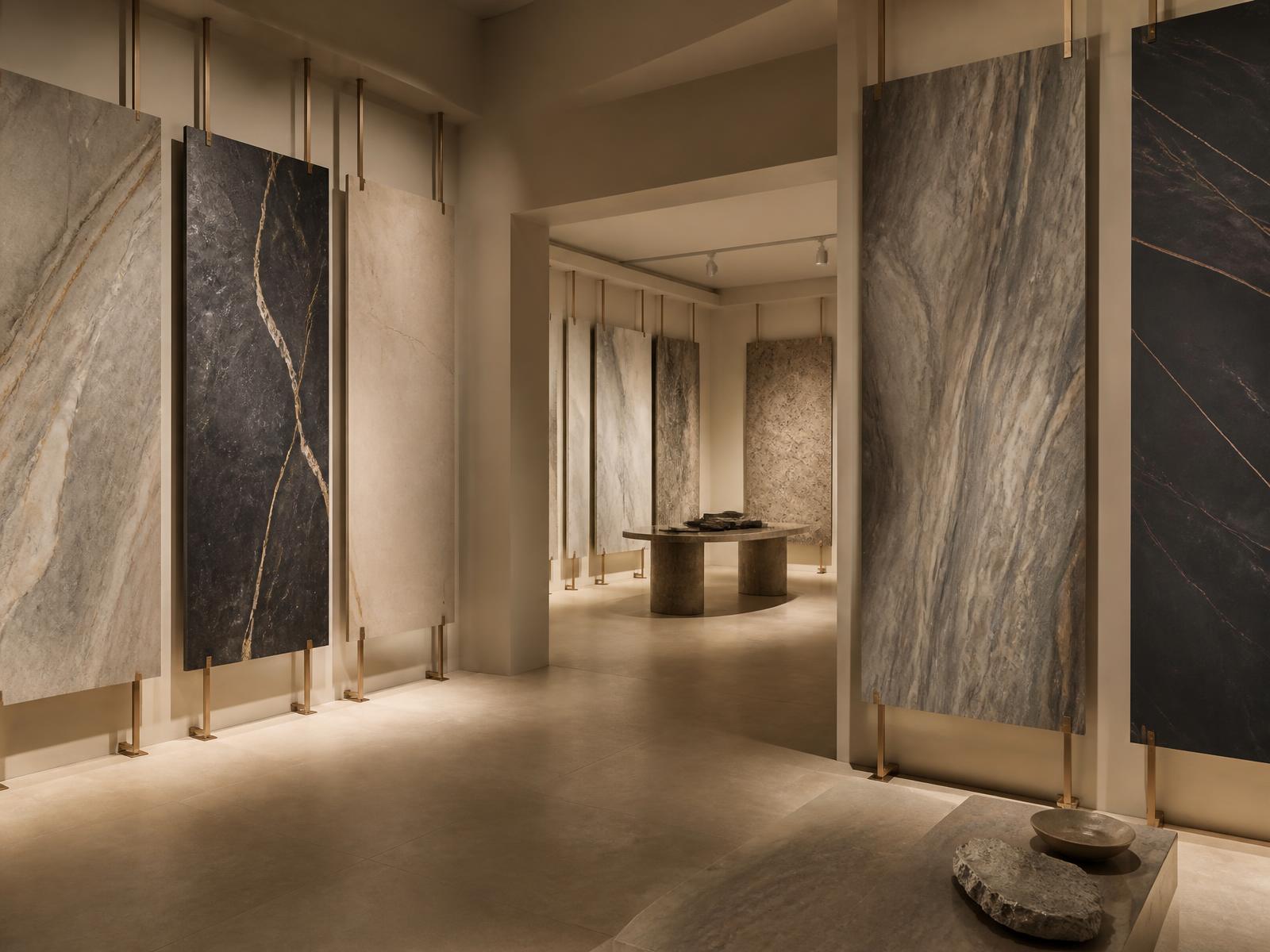 Showroom NERO com lastras expostas